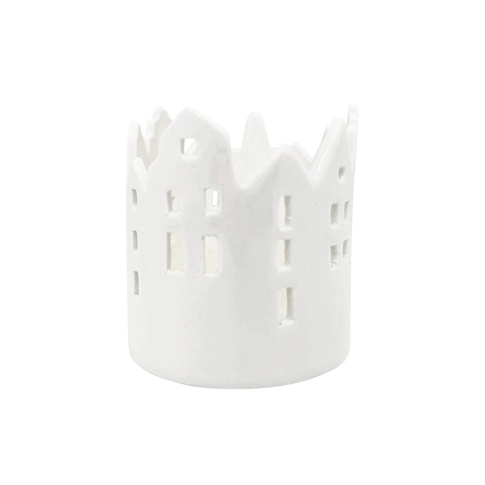 Ceramic White House Hurricane Small