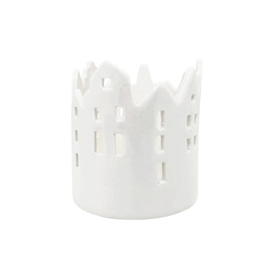 Ceramic White House Hurricane Small
