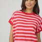 Gwen Tee - Pink / Red Stripe