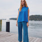 Miru Crew Knit Vest Cobalt
