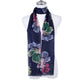 Navy Floral Scarf