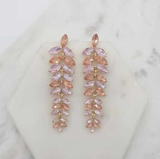 Multi Peach Chandelier Earrings