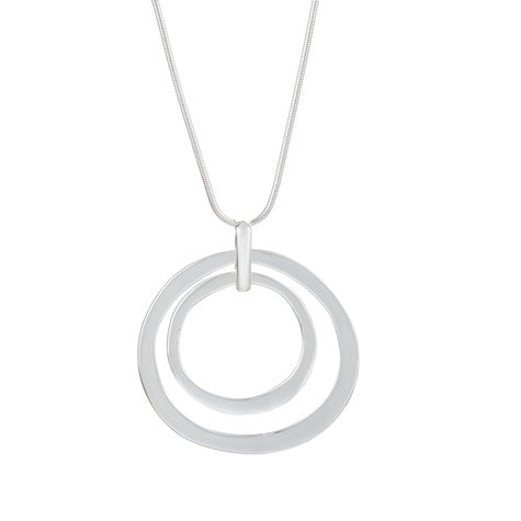 Circle Lotus Necklace Silver  (Blue Scarab)