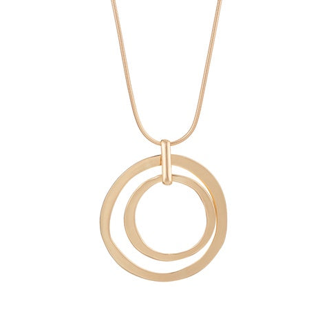 Circle Lotus Necklace Gold