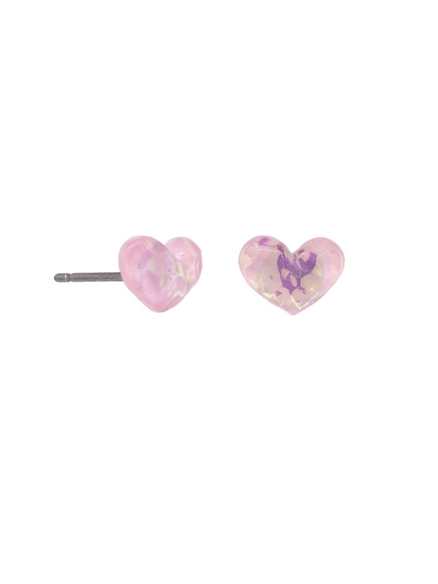 Primrose Pink Twinkle Heart Studs