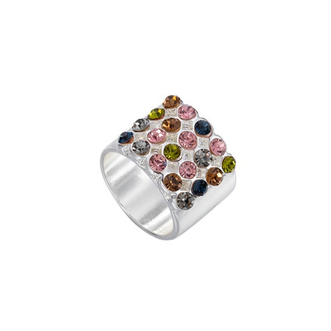 Lily Crystal Silver Ring