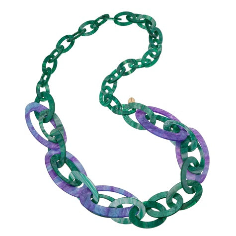 Sia Loop Necklace Purple & Green