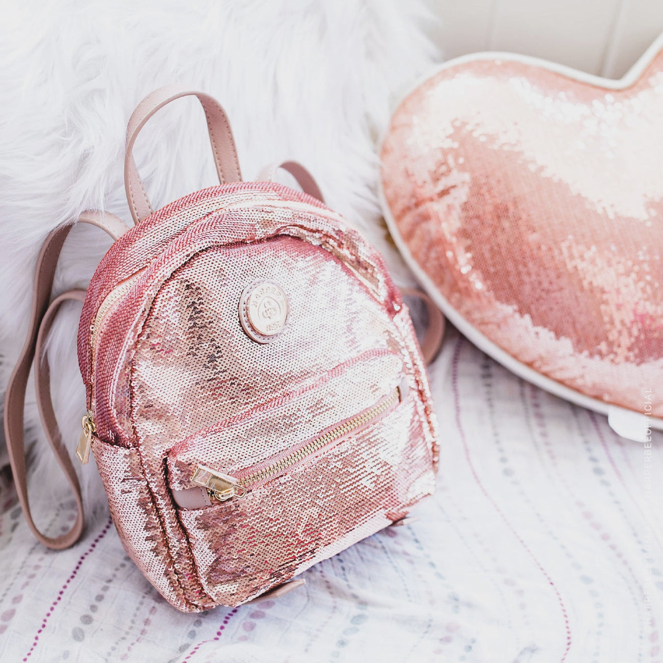 Rose Gold Sequin Backpack