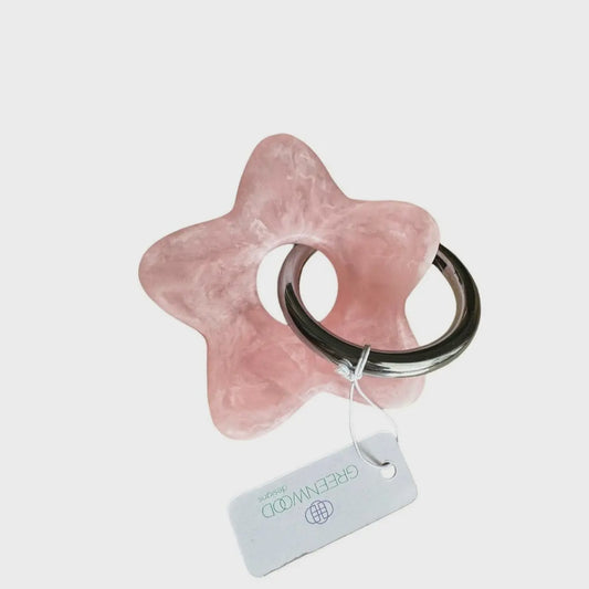 Star Resin Keyring - Baby Pink