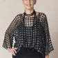 Carera Woven Metallic Top Onyx (One Size)