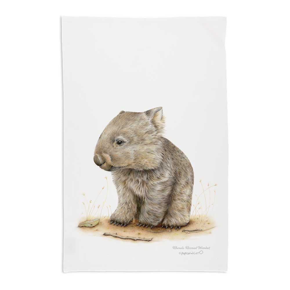 Rescue Wombat Tea Towel