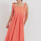 Brasilia Tie Maxi Dress - Coral