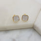 Clip on Mother of Pearl Earrings  Gold(Nickel Free)