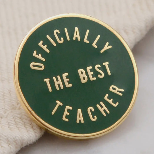 Officially the Best Teacher - Enamel Pin (Olive)