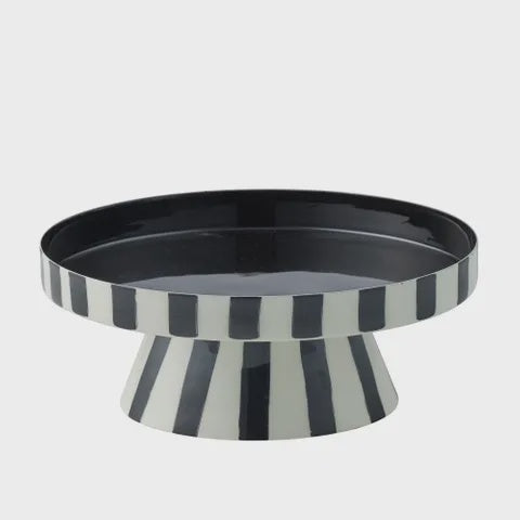 Linear Metal Cake Stand 24 x 11 cm Ivory/Black
