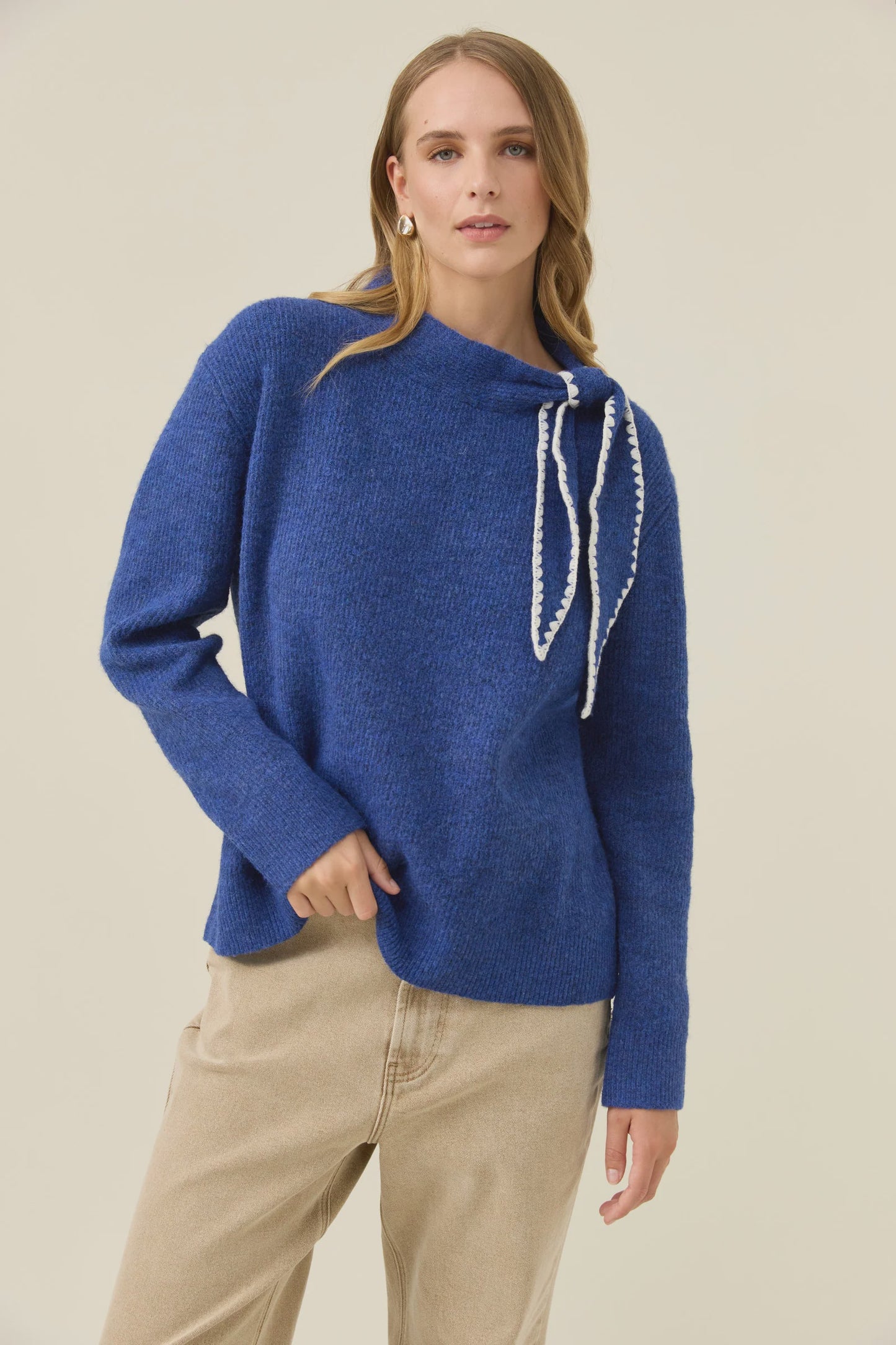 Athena Scarf Jumper Cobalt