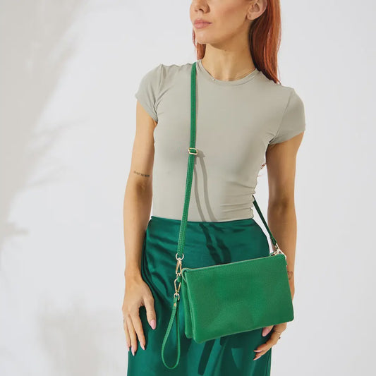 Vegan Leather Coral Springs Crossbody - Emerald Green