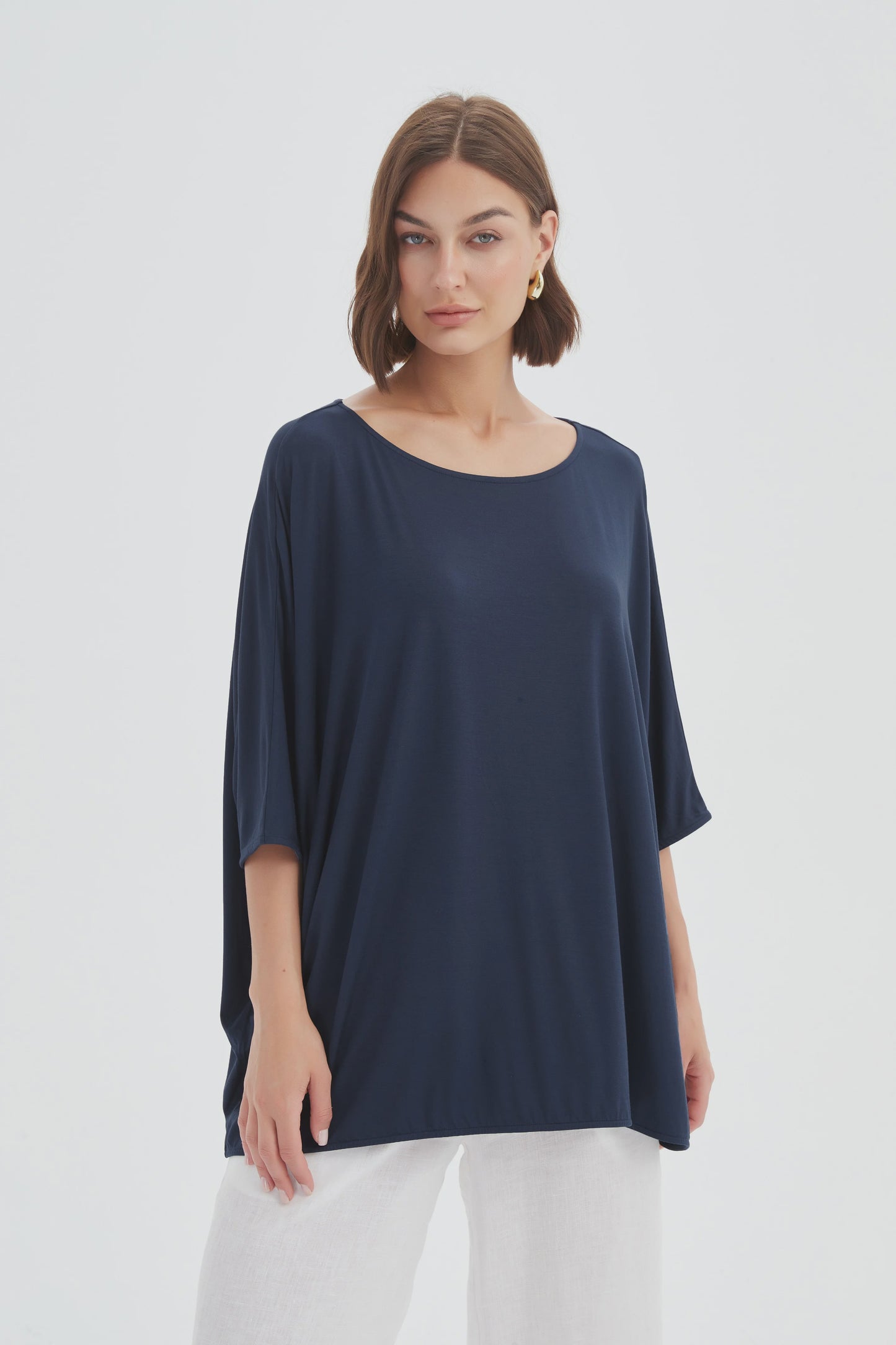 Oversized Boxy Tee Navy