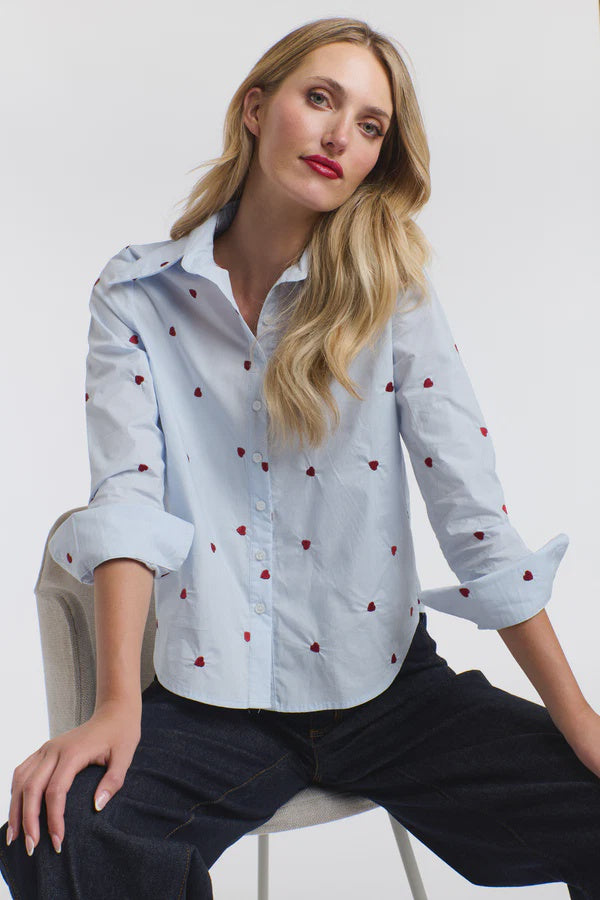 Queen of Hearts Shirt - Sky Blue