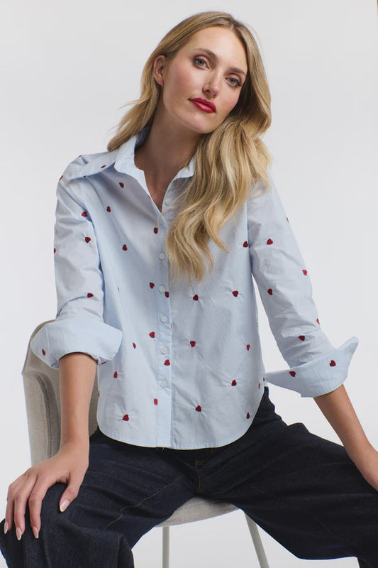 Queen of Hearts Shirt - Sky Blue