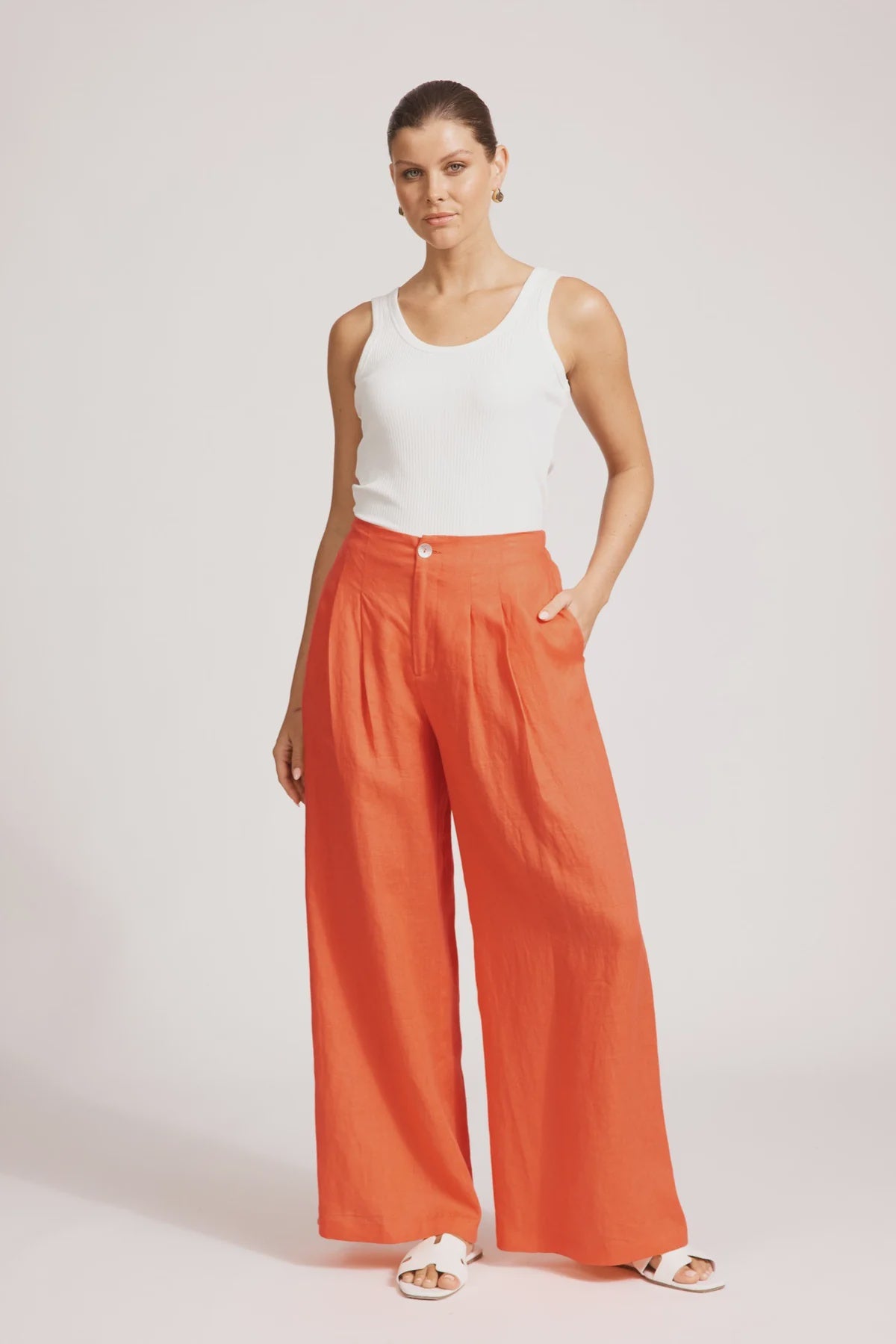 Miramar Palazzo Pant - Coral