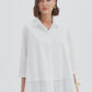 Tiered Front Lyocell Shirt White