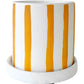 Julia Stripe Planter with Saucer Mustard