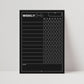 Kids Reward / Chore Chart A4 Magnet - Black
