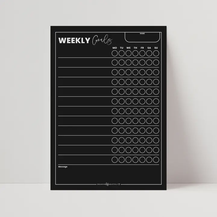 Kids Reward / Chore Chart A4 Magnet - Black