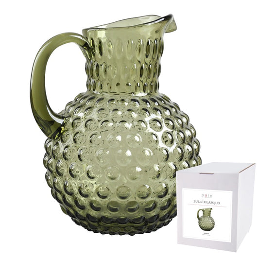 2 Litre Bulle Glass Jug Green