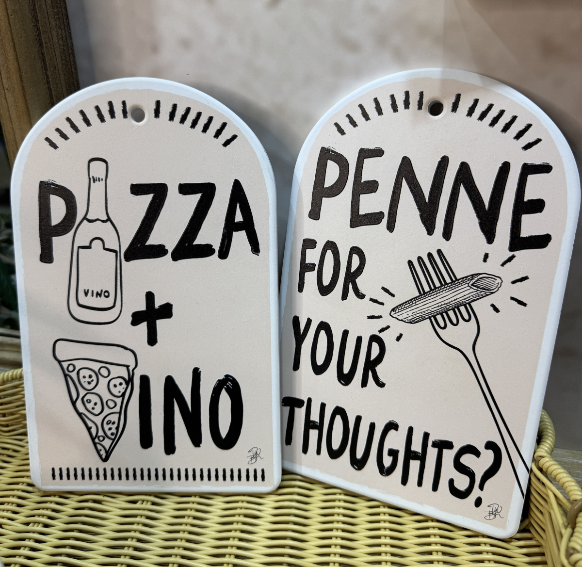 Ceramic Trivet: Pizza and Vino