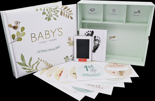 Baby's First Years: A Modern Memory Book with Keepsake Box