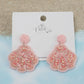 Sea Shell Beaded Earrings - Light Pink