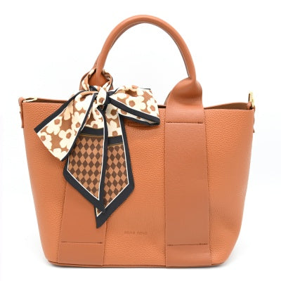 Brown Messenger Bag with Print Scarf