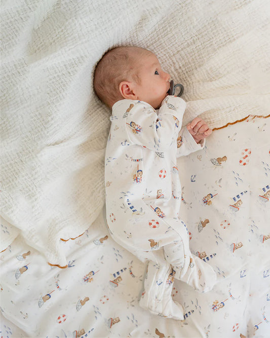 AXEL ORGANIC PRINT LS ZIP ROMPER