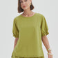 Ruffle Sleeve Top Split Pea
