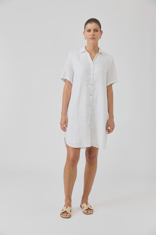 Studio Short Shirt Dress White