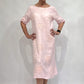 100% Linen Candlewick Embroidery Dress Rose