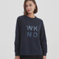 EMBOSSED METALLIC WKND SWEAT (MIDNIGHT BLUE & METALLIC BLUE)