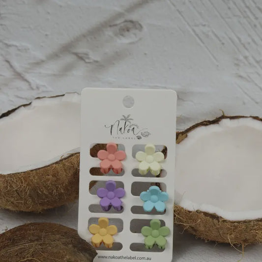 Claw Clip - Set of 6 Bright Mini Daisy Flowers