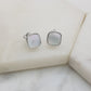 Clip on Mother of Pearl Earrings Silver (Nickel Free)