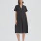 Shawl Collar Pleat Dress