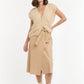 Faux Wrap Skirt  Beige (One Size)