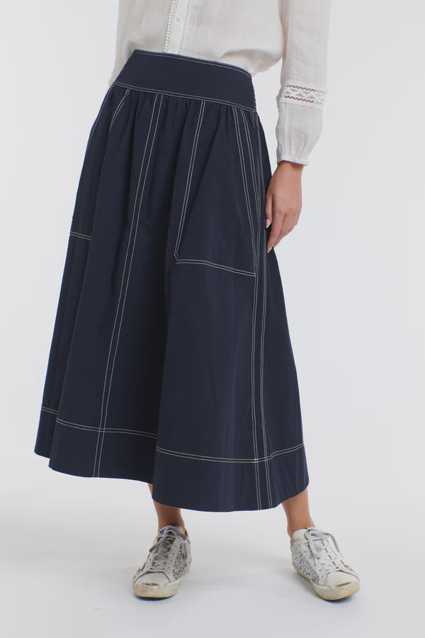 MARION COTTON SKIRT NAVY