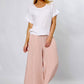 100% Linen Wide Leg Pant Blush Pink