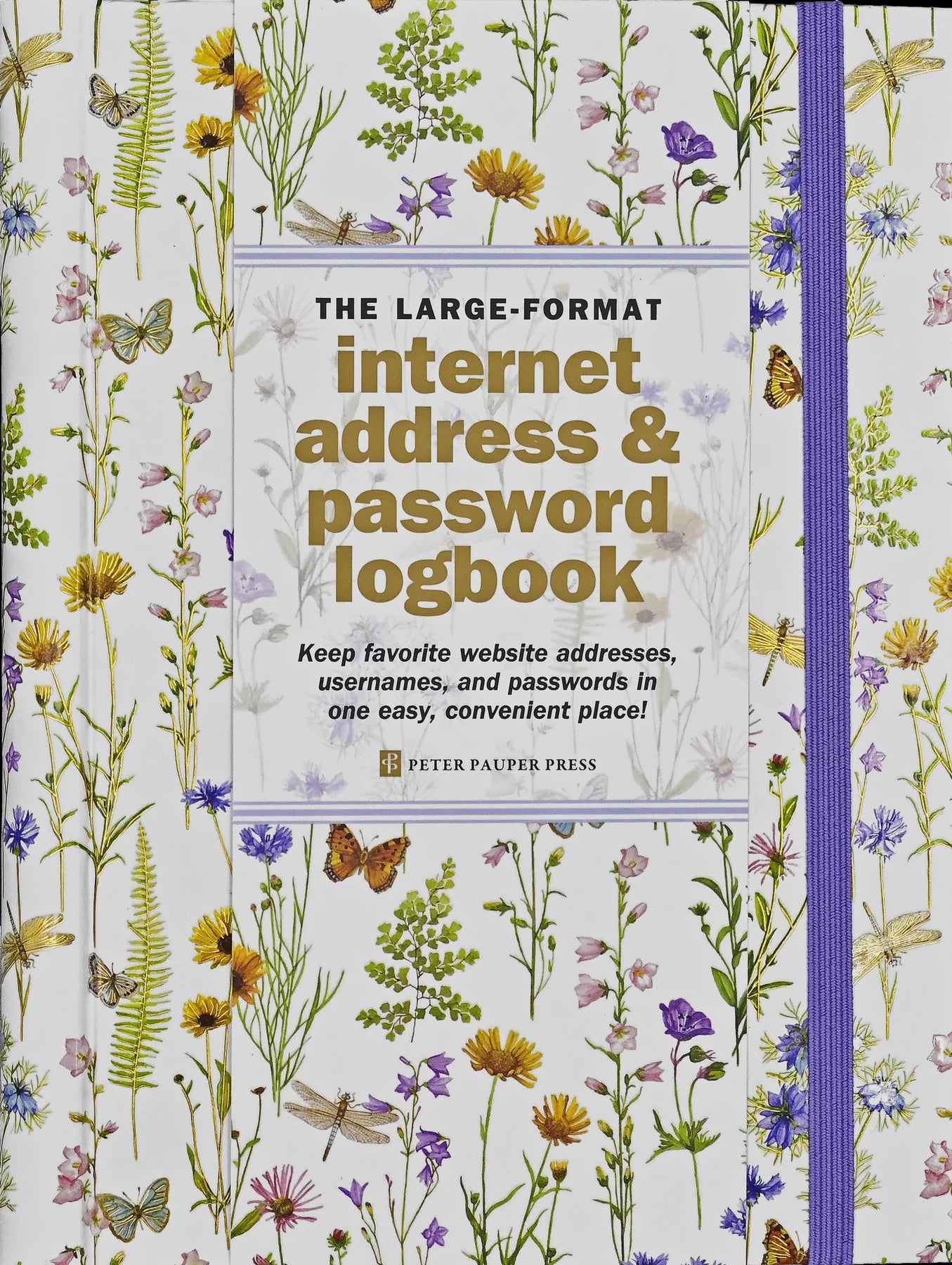 Wildflower Garden Large Internet Address & Password Logbook