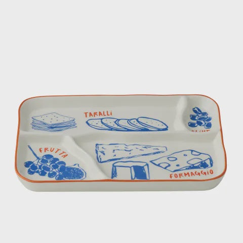 Deli Ceramic Divided Cheese Platter 24x16cm
