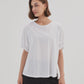 Ruffle Sleeve Lyocell Top White