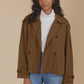 Freya Crop Trench Coat - Toffee