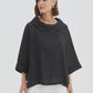 Funnel Neck Boxy Top - Black